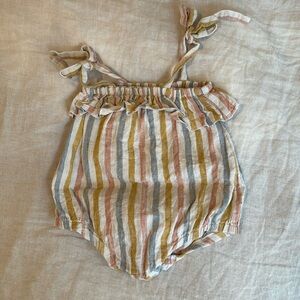 Dannie and Lilou organic linen rainbow collection striped one piece